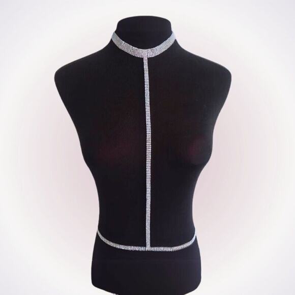 Salt and Lace Silver Choker Body Chain Jewelry | Sz OS, NWT - Picture 1 of 4